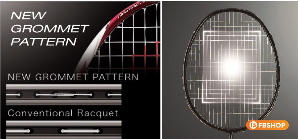Công nghệ New Grommet Pattern giúp dây vợt Astrox 100ZZ chịu lực tốt hơn