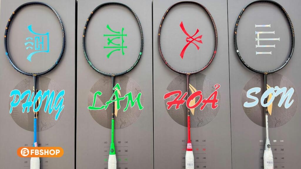 Mỗi cây vợt trong set Phong Lâm Hỏa Sơn đều sở hữu thiết kế riêng biệt, nổi bật