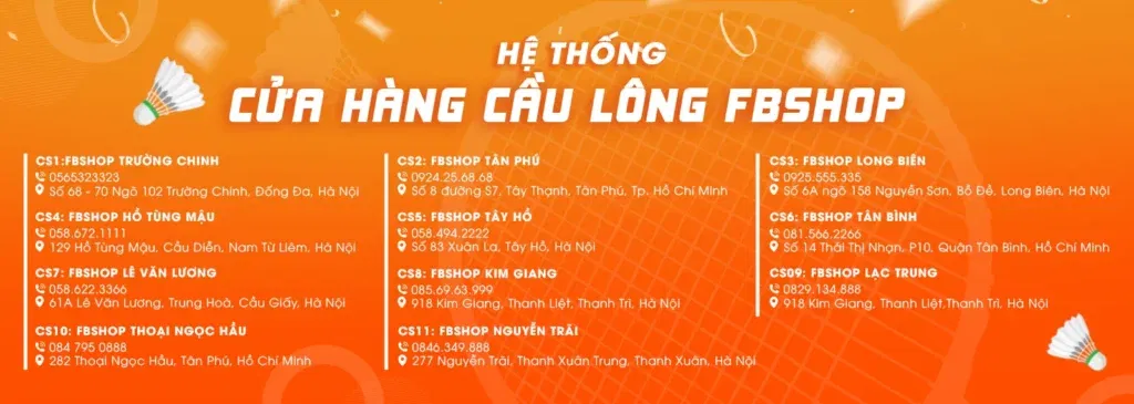 11 hệ thống cơ sở cửa hàng Fbshop
