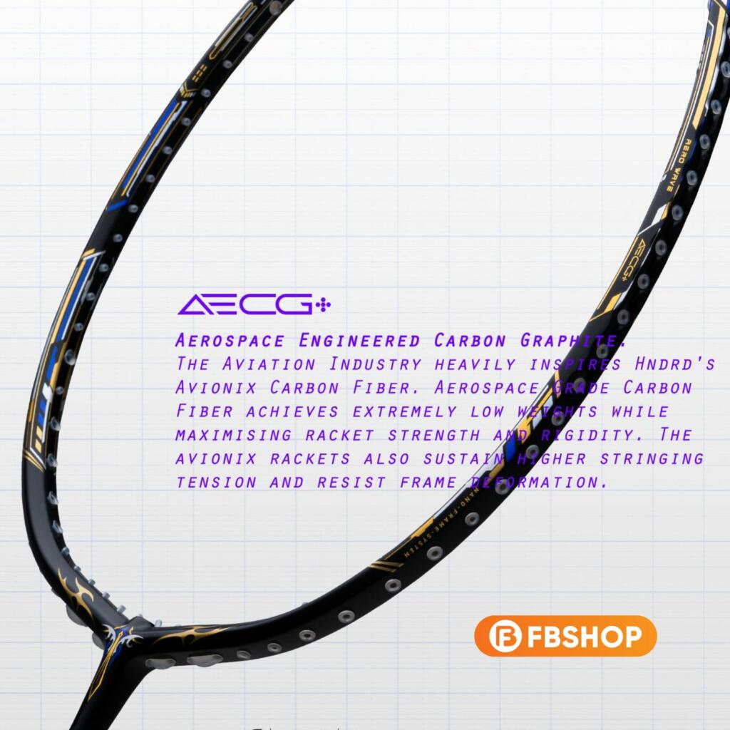 Công nghệ AECG+ được ứng dụng trên vợt Công nghệ hàng không hàng đầu được ứng dụng trên vợt