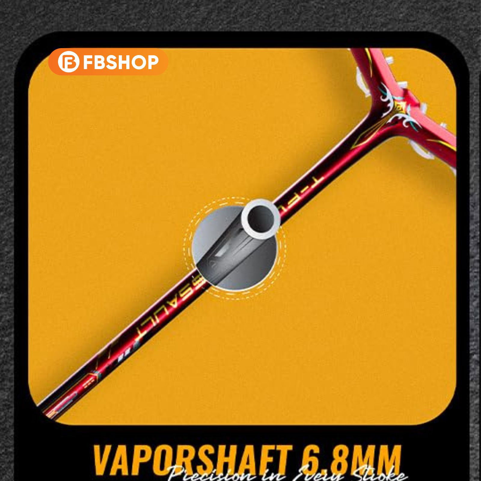 Vợt cầu lông với đũa vợt mỏng 6.8mm