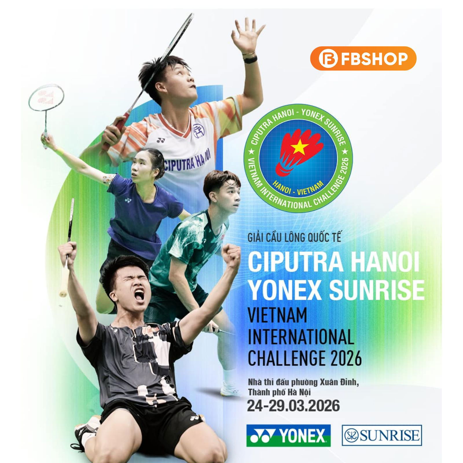 Giải Cầu Lông Quốc Tế Ciputra Hanoi 2026 - Yonex Sunrise Vietnam International Challenge với sức hút đầy mạnh mẽ