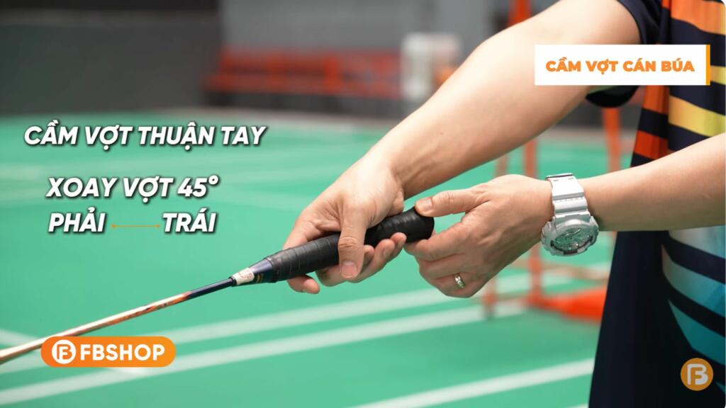 Hướng dẫn cách cầm vợt cán búa