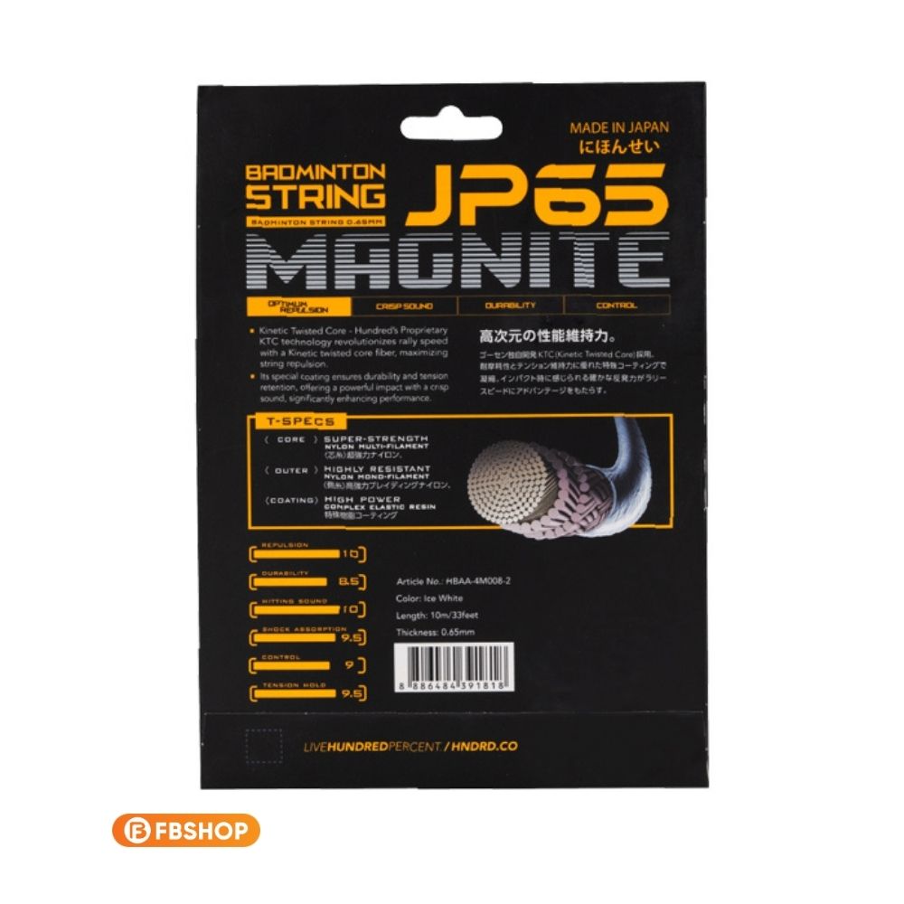Cước vợt Hundred Magnite JP65 sở hữu các thông số khủng Cước vợt Hundred Magnite JP65 sở hữu các thông số khủng