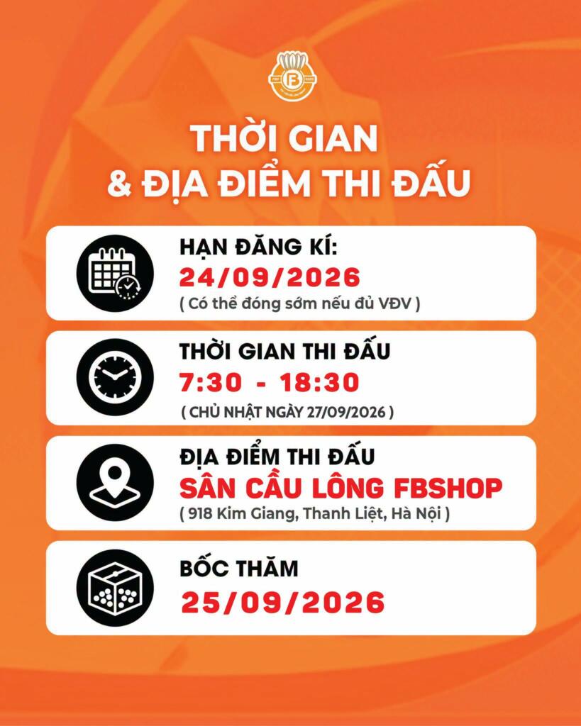 Các mốc thời gian cần chú ý