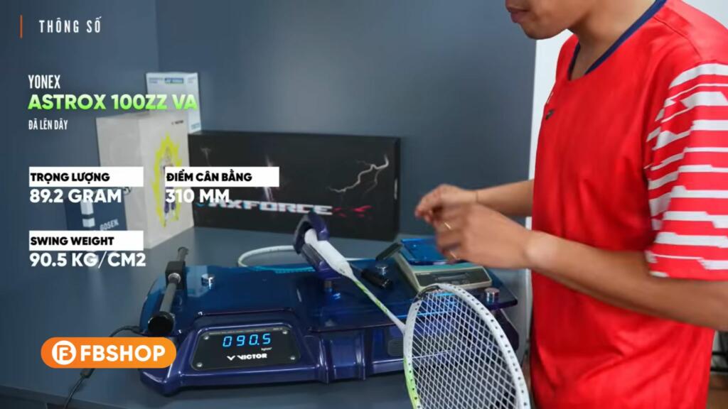 Đo thông số Yonex Astrox 100ZZ VA khi đã lên dây 